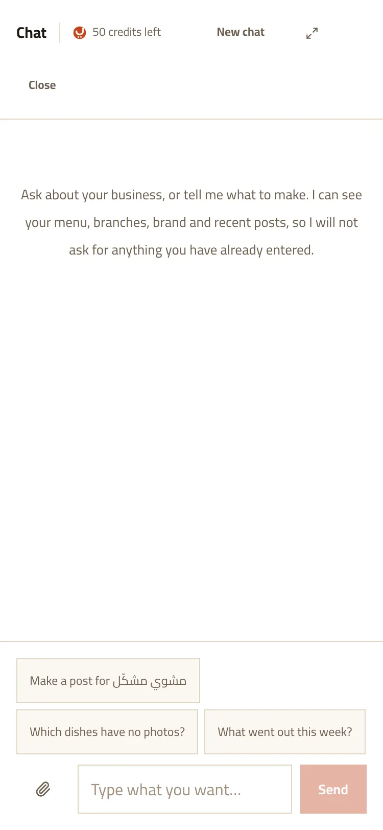 The chat answering a request for a post